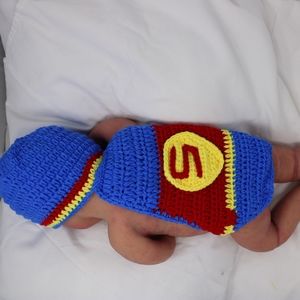 Superman 1 pc newborn knit costume outfit
